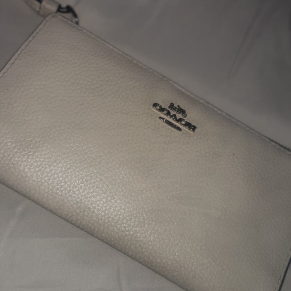 Coach Beige Leather Wristlet